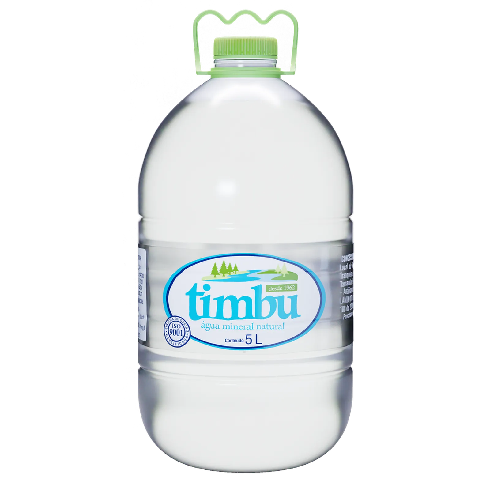 Imagem com galão de água mineral, marca Timbu