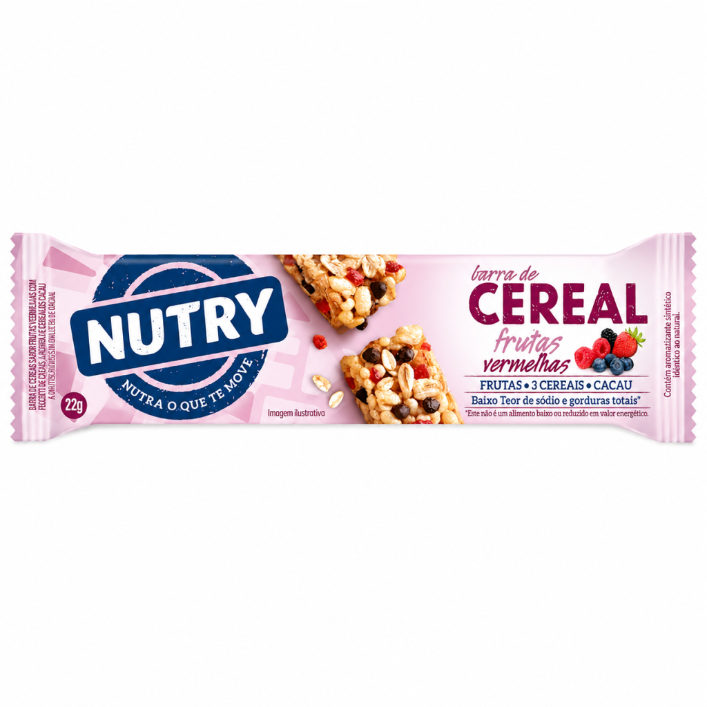 Imagem barra de cereal frutas vermelhas nutry